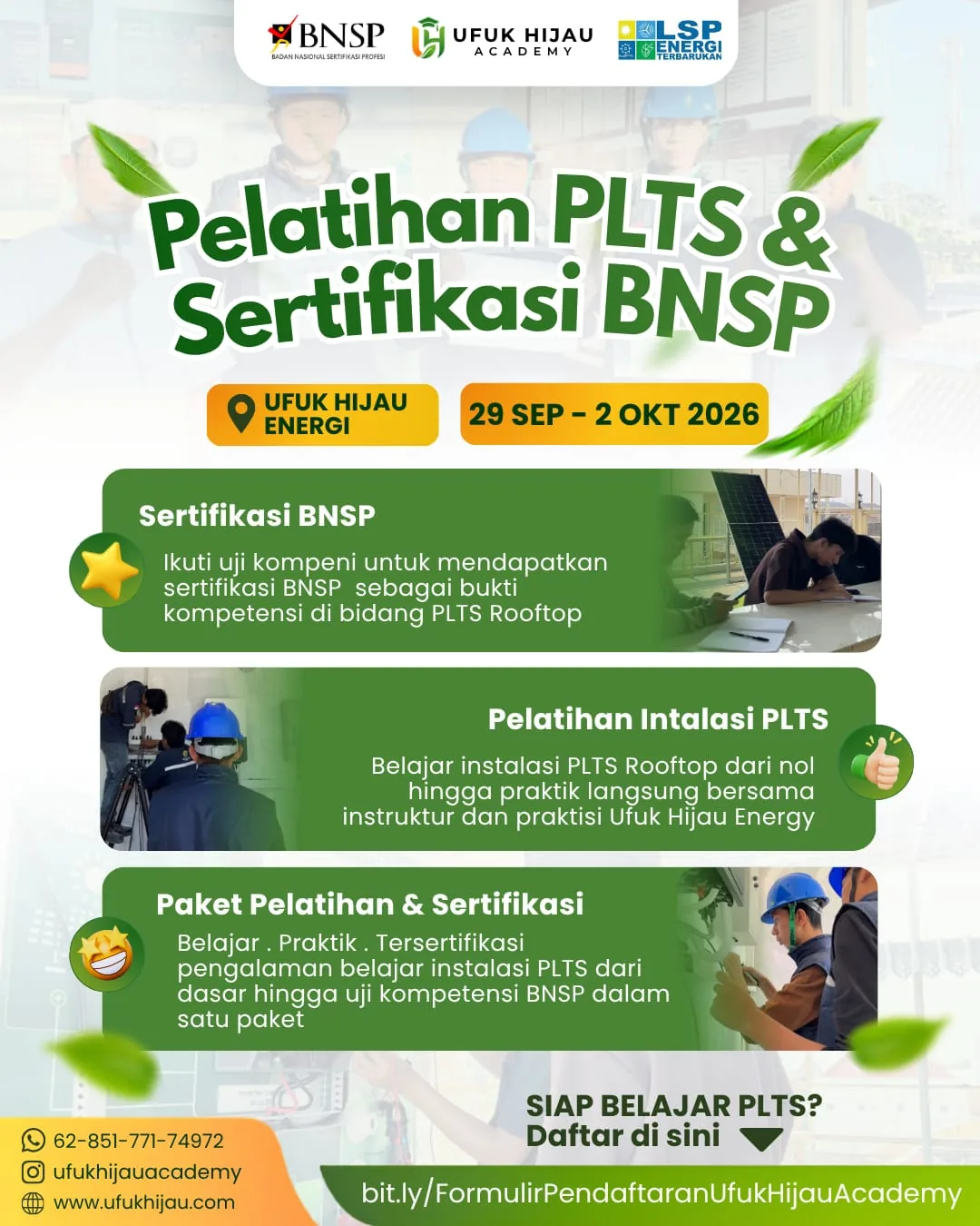 Pelatihan PLTS & Sertifikasi BNSP Batch 2 Ufuk Hijau Academy